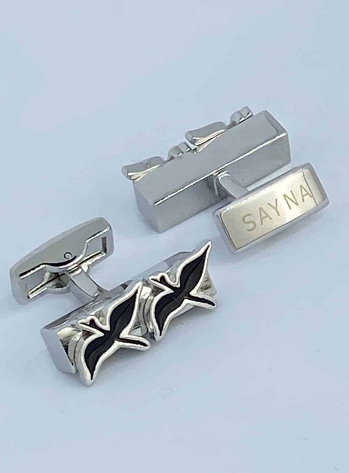 cufflinks double bird silver