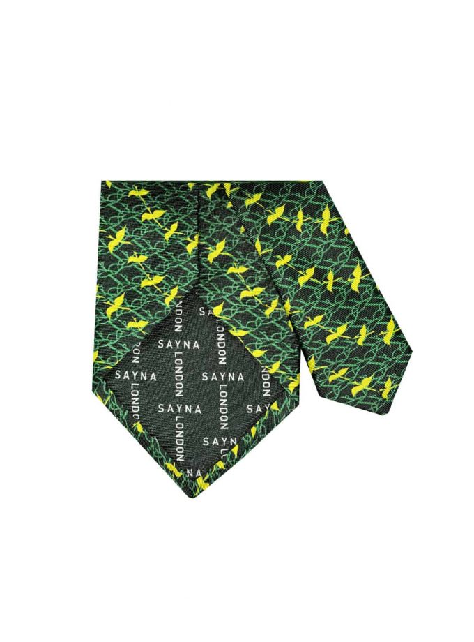 Green Silk Tie for men