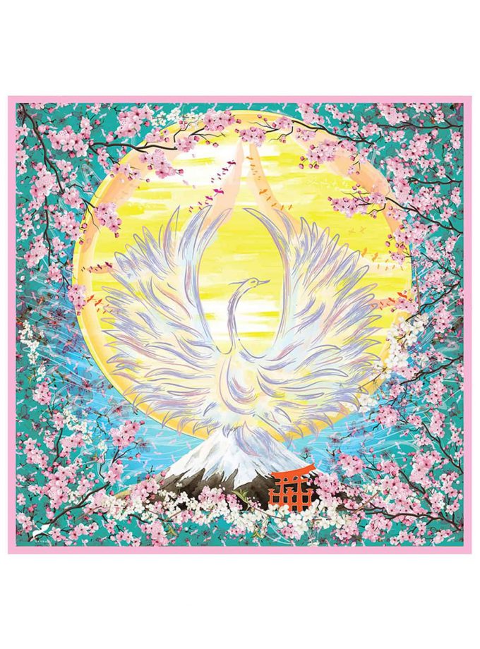 rise and blossom kanku kyokushin silk scarf